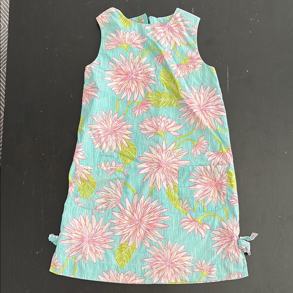 Lilly Pulitzer Kids Dress in Aqua and Pink Floral